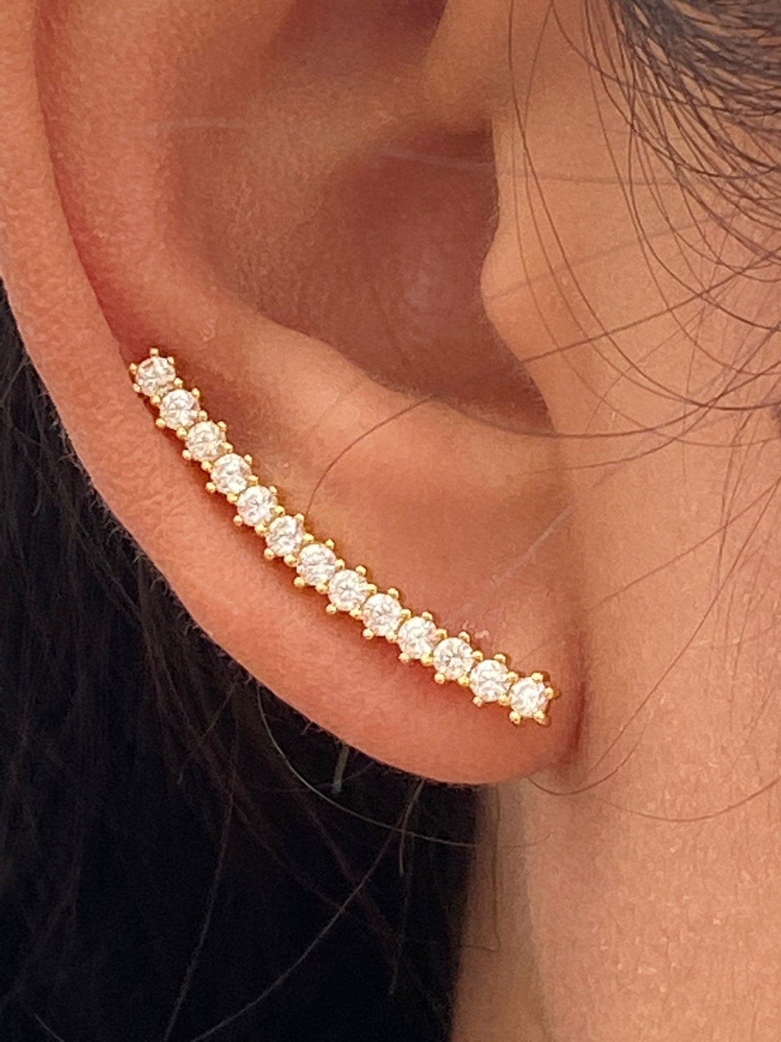 Ear Climber Earrings / Earrings Gift for Women / Statement Earrings / Bridesmaid Gift / Diamond Earrings