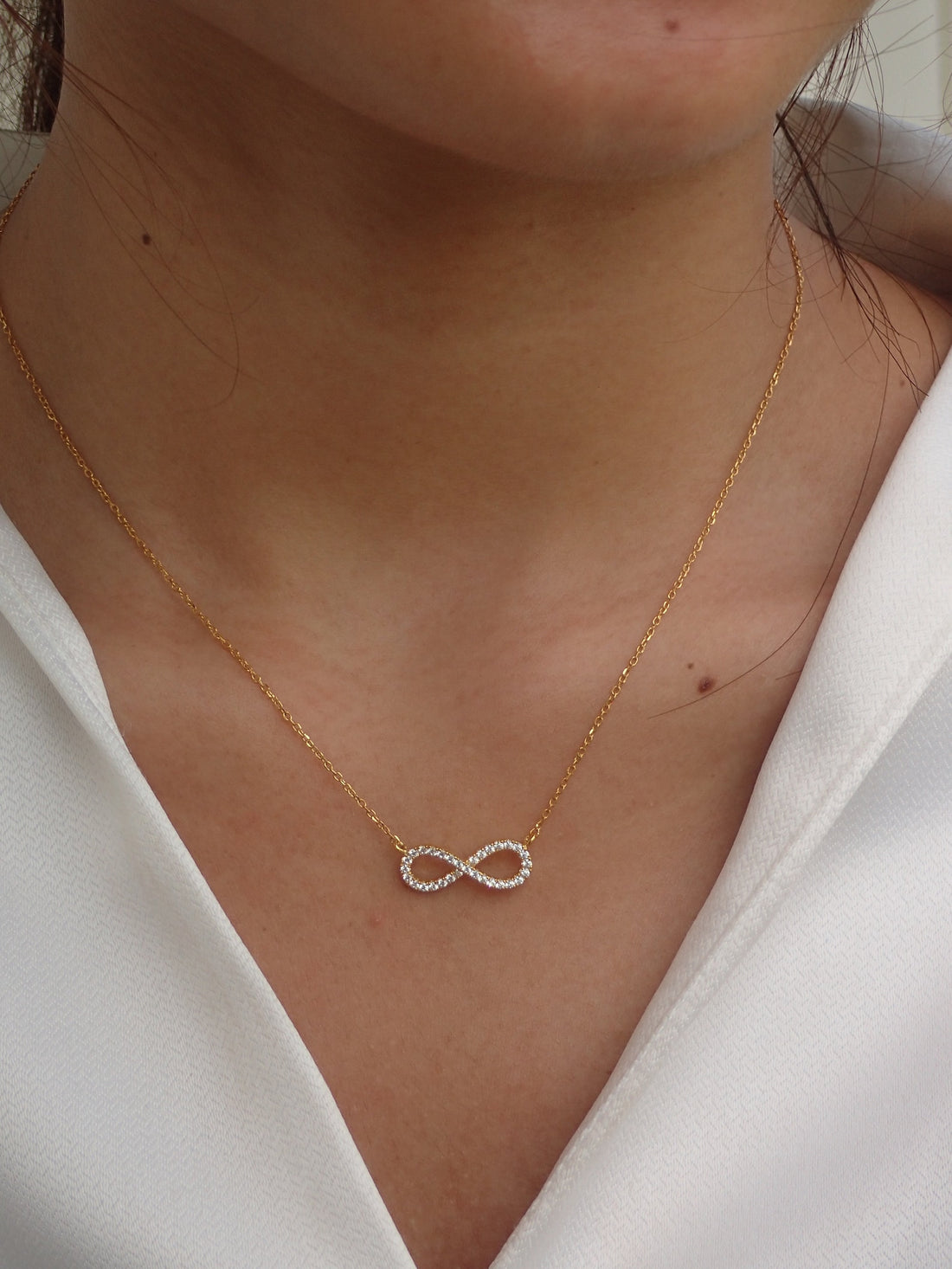 Infinity Moissanite Necklace, Infinite Love Necklace, 925 Sterling Silver Infinity Char, Gift for Wife, Girlfriend