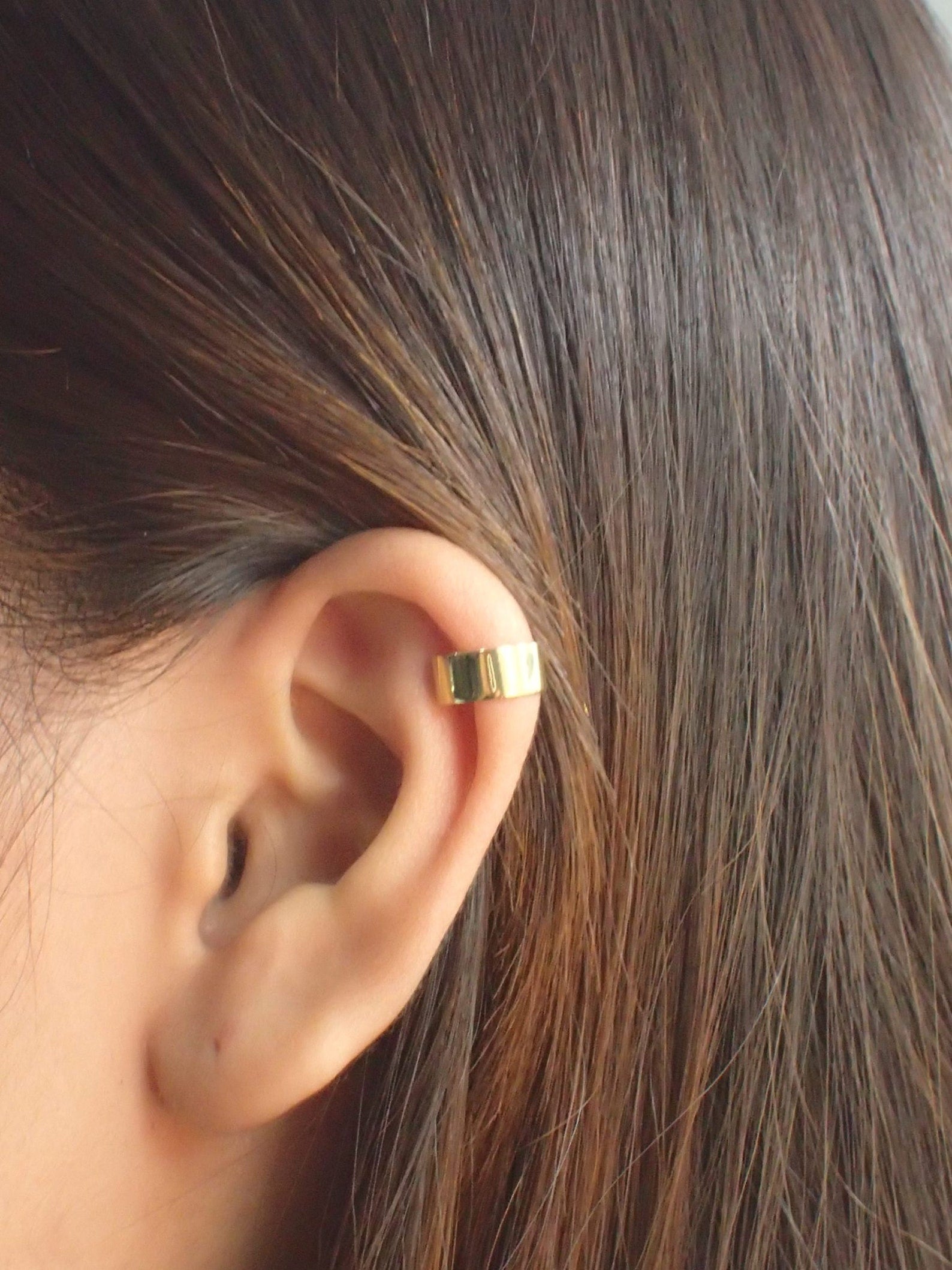 Ear Cuff Earrings / Tiny Beaded Huggie Hoop Earrings / Cartilage Ear Cuff / Gold Plated beaded hoops