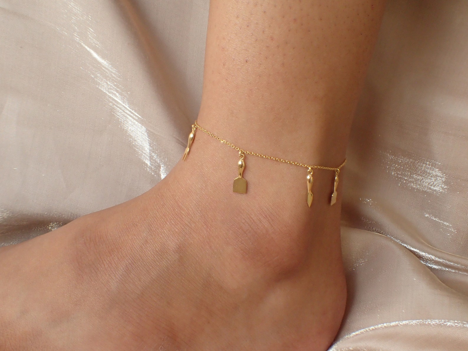 Chef Anklet / Chef Birthday Gift / Gift for Cook / Cooking Themed Gifts / Anklet Gift for Lady Chef / Utensils Anklet
