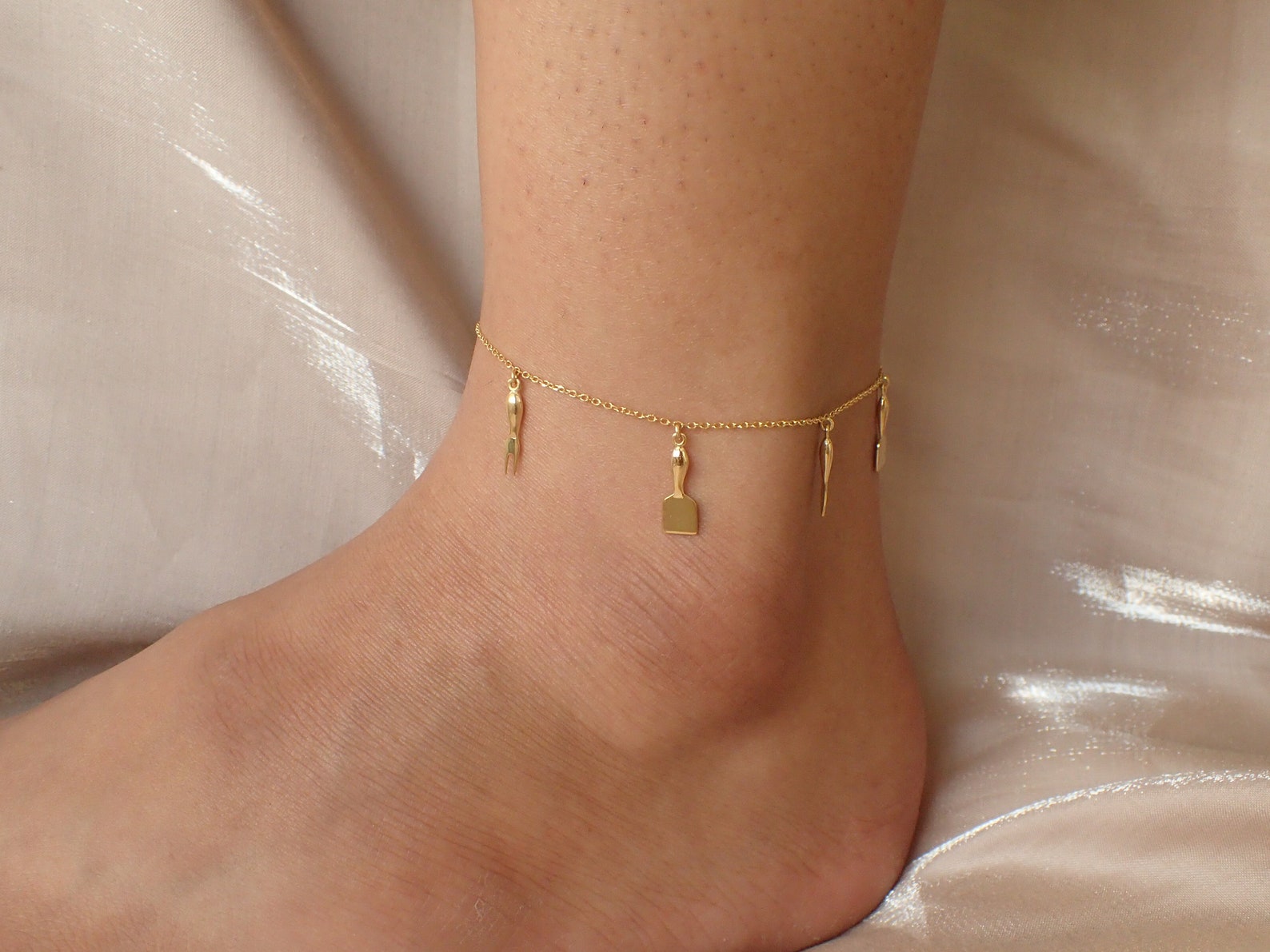 Chef Anklet / Chef Birthday Gift / Gift for Cook / Cooking Themed Gifts / Anklet Gift for Lady Chef / Utensils Anklet