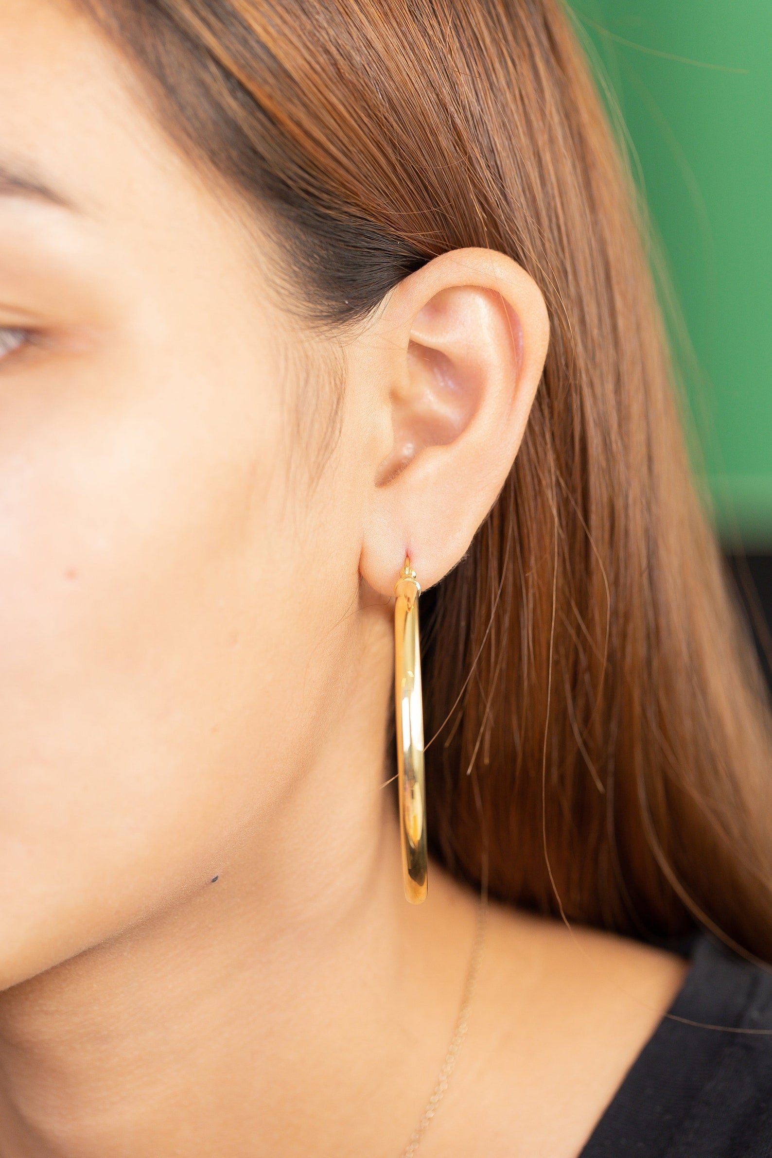 50 MM Oversized Statement Hoop Earrings, Sterling Silver Thick Earring for Women, Plain Bold Hoops, Extra Large Earrings