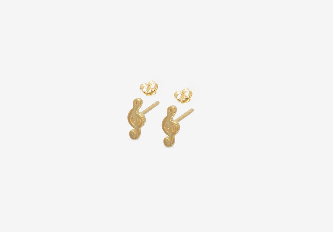 Music Note Stud Earrings, Treble Clef Earrings, Gift For Musician, Tiny Stud Earrings
