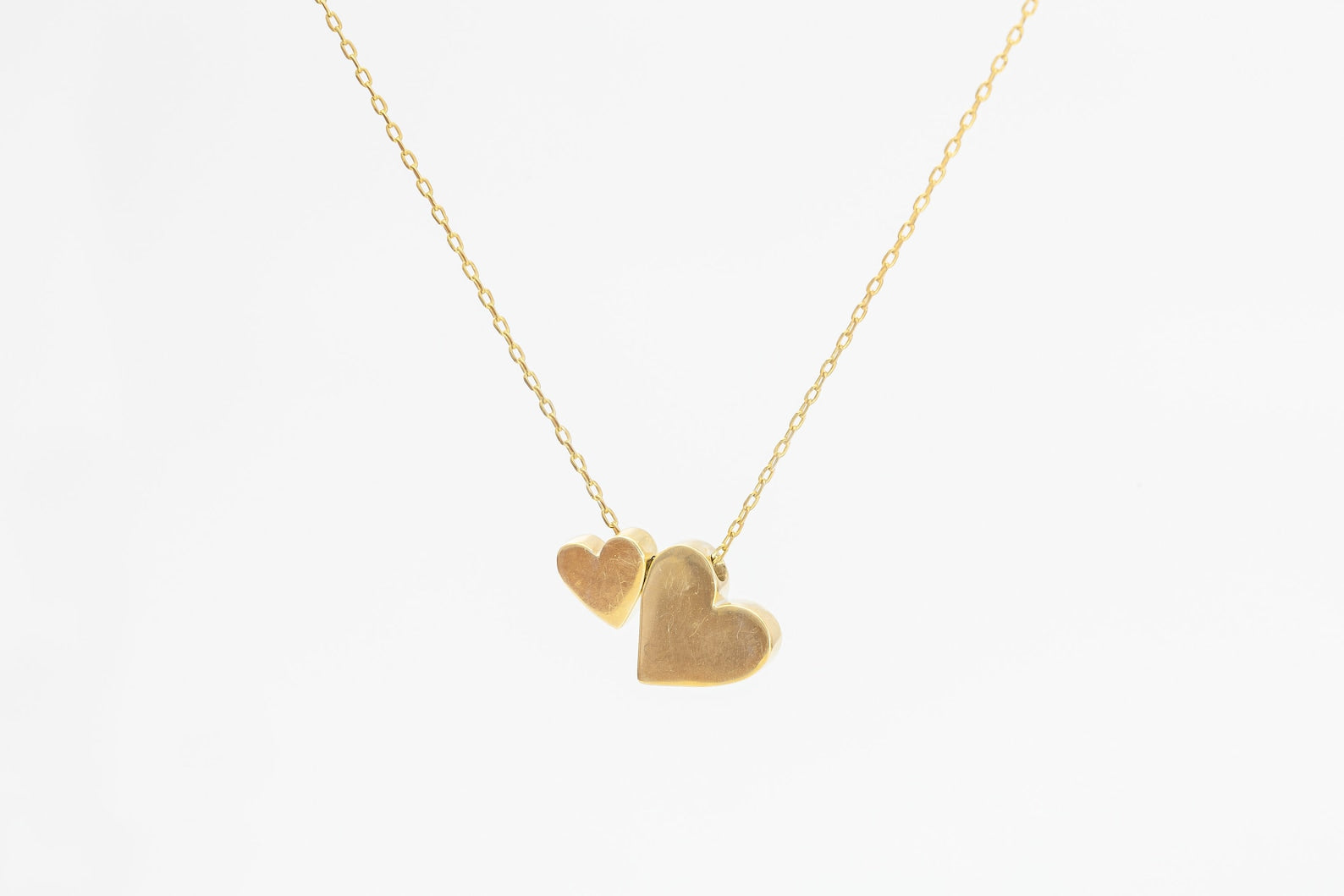 Tiny Double Heart Necklace, Minimalist Necklace, Love Necklace, Layering Necklace, Mother's Day Gift