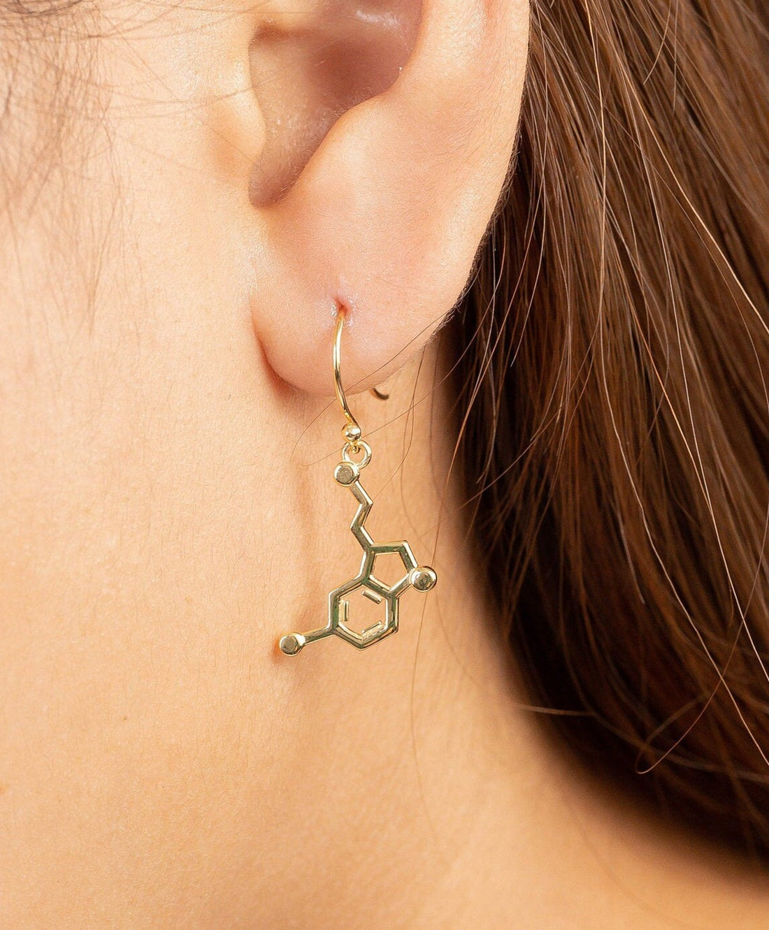 Serotonin and Dopamine Molecule Earring, Science Molecule crawler Gift, Doctor Nurse Gift, Geek Earring, Gift for Psychologist