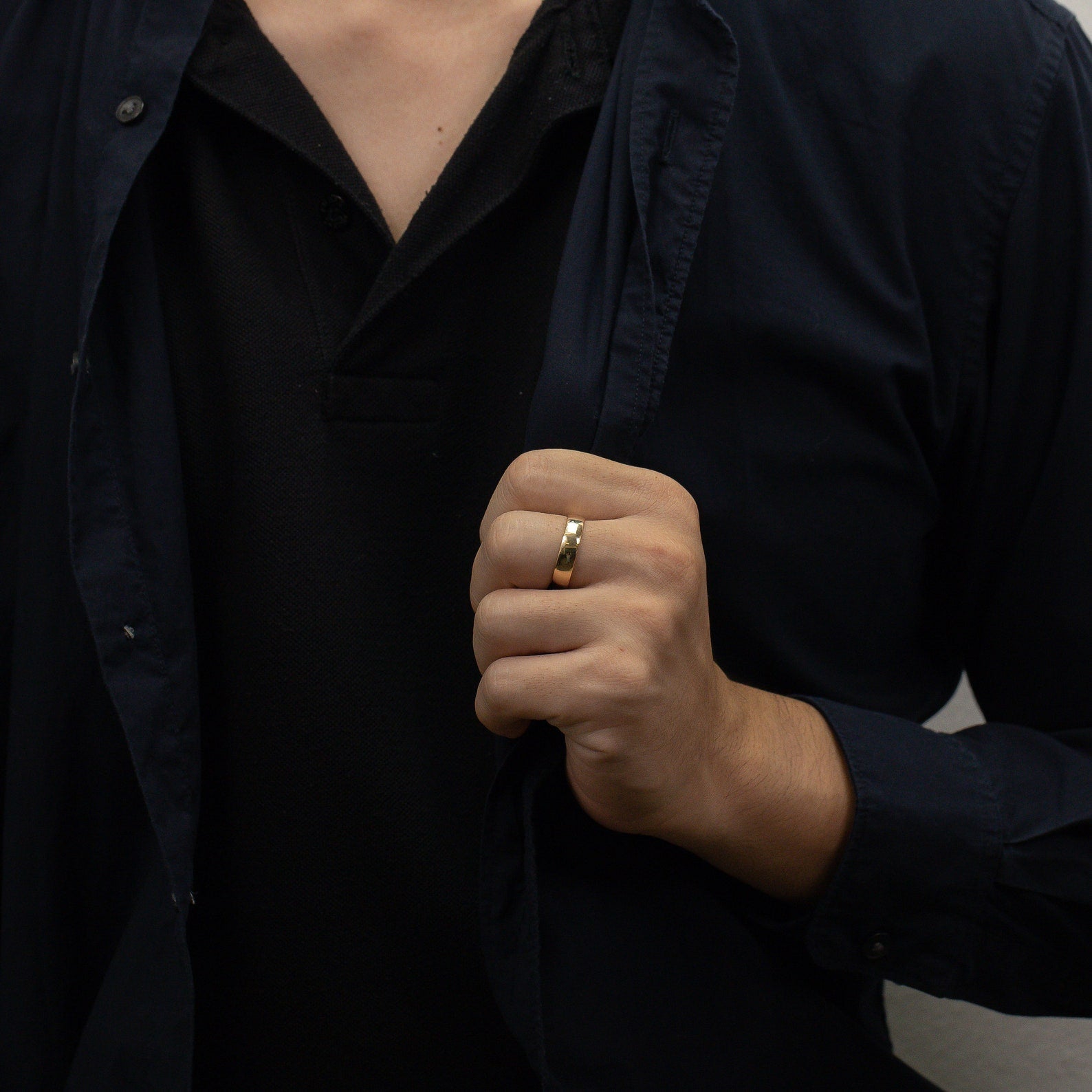 5.3MM Plain Band Wedding Ring, Unique Wedding Band for Men, Comfort Fit Plain Wedding Band, Smooth Wedding Band