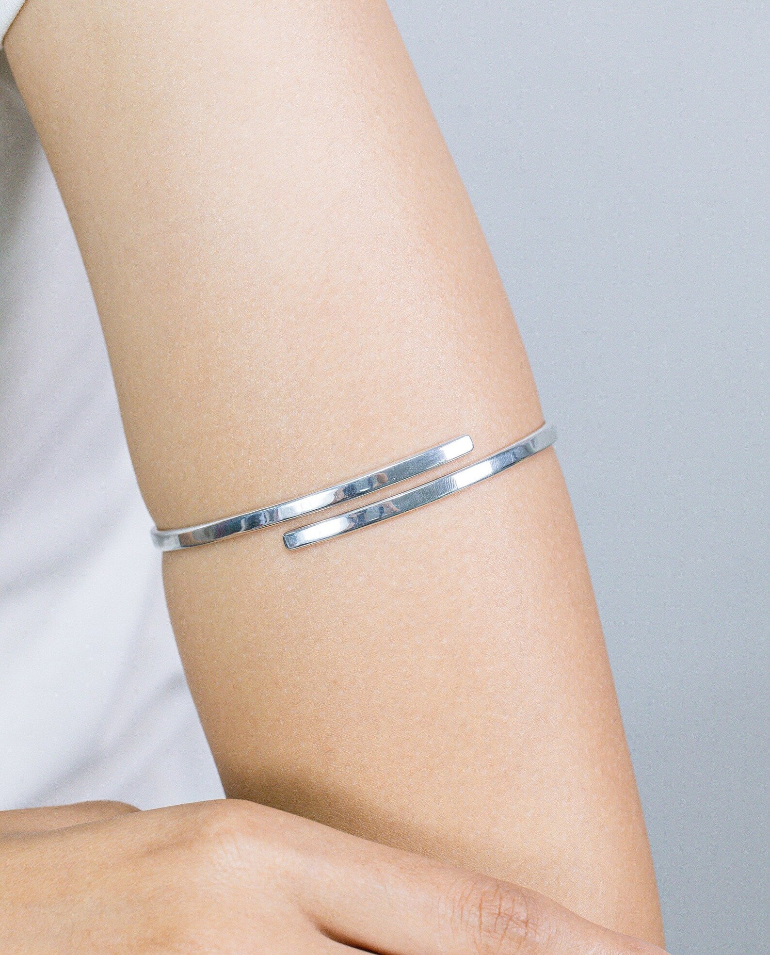 Open Cuff Bracelet, Simple Arm Band, Adjustable Bracelet, Cuff Bracelet Gift for Her, Upper Arm Jewelry, Arm Bracelet