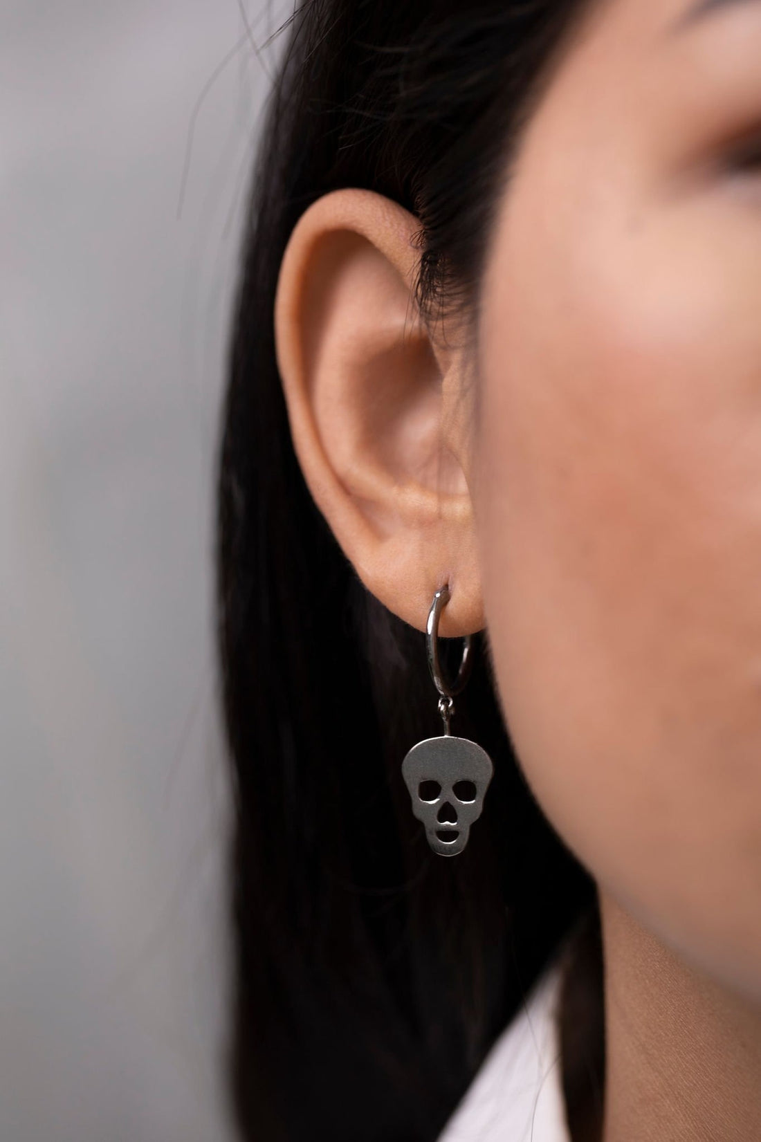 Halloween Skull Earrings, Dangle Drop Skull Hoop Earrings, Skeleton Earrings, Huggie Earrings, Gothic Earrings, Valentinus's Day Gift