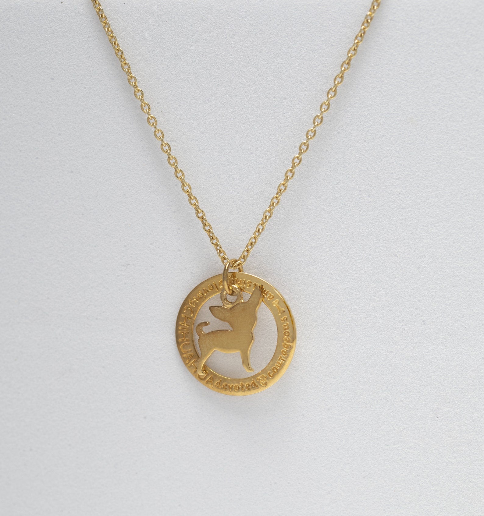 Chihuahua Dog Pendant Necklace, Minimalist Dog Charm Necklace, Dog Lover Memorial Necklace, Memorial Gift