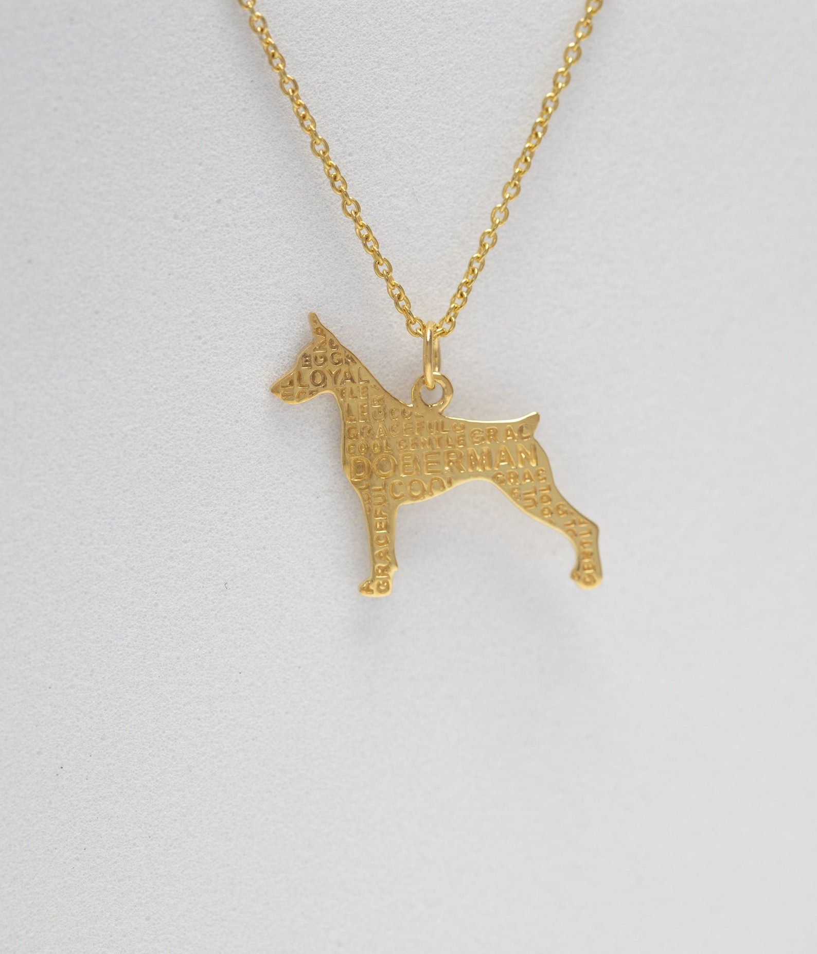 Doberman Pinscher Pendant Necklace, Minimalist Puppy Charm Necklace, Dog Lover Memorial Necklace, Memorial Gift