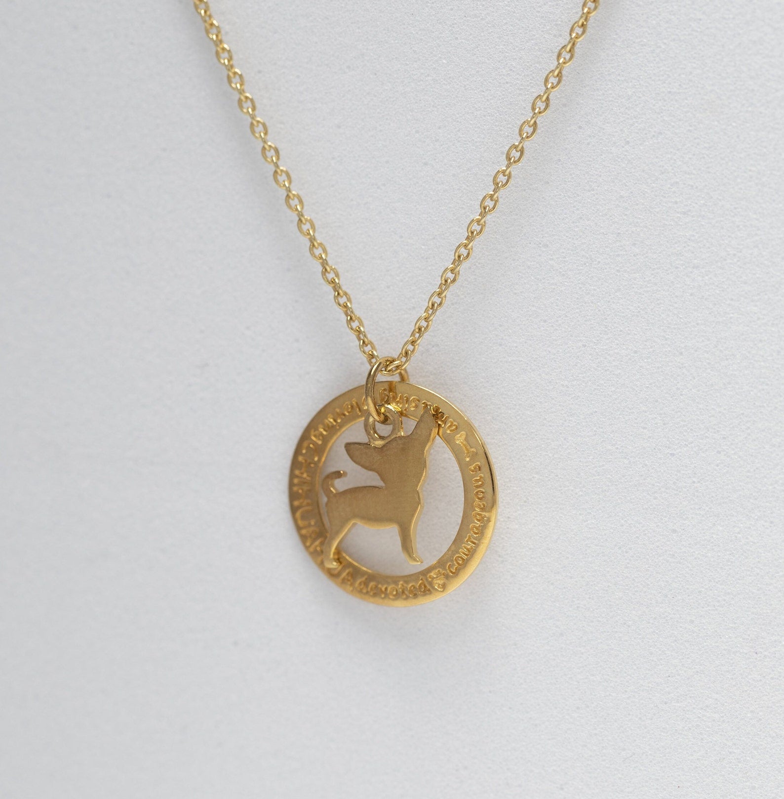 Chihuahua Dog Pendant Necklace, Minimalist Dog Charm Necklace, Dog Lover Memorial Necklace, Memorial Gift