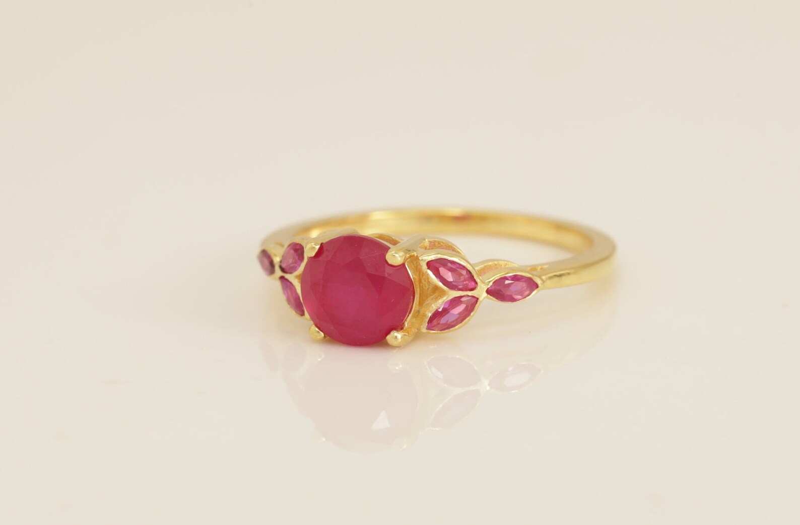 Art Deco Ruby Engagement Ring, July Birthstone Ring Gift for Her, Ruby Anniversary Ring, Ruby Wedding Ring