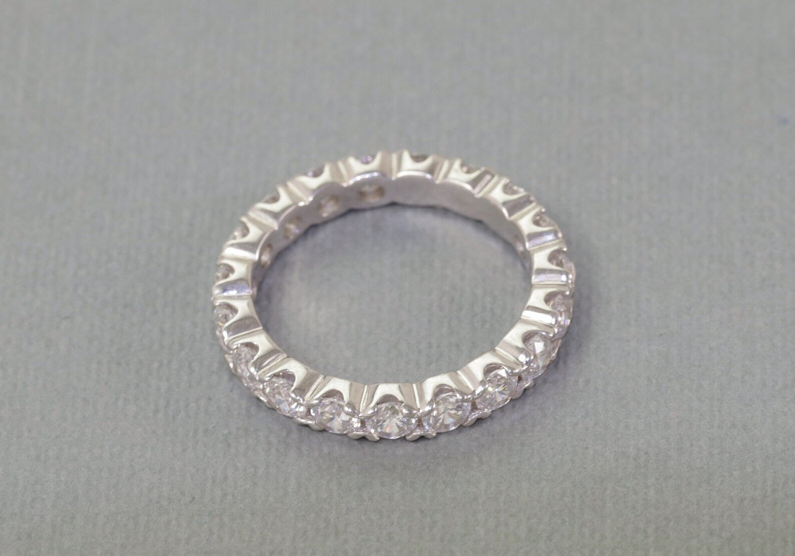 Moissanite Eternity Wedding Band Ring D Color 925 Sterling Silver Rings for Women With Certificate