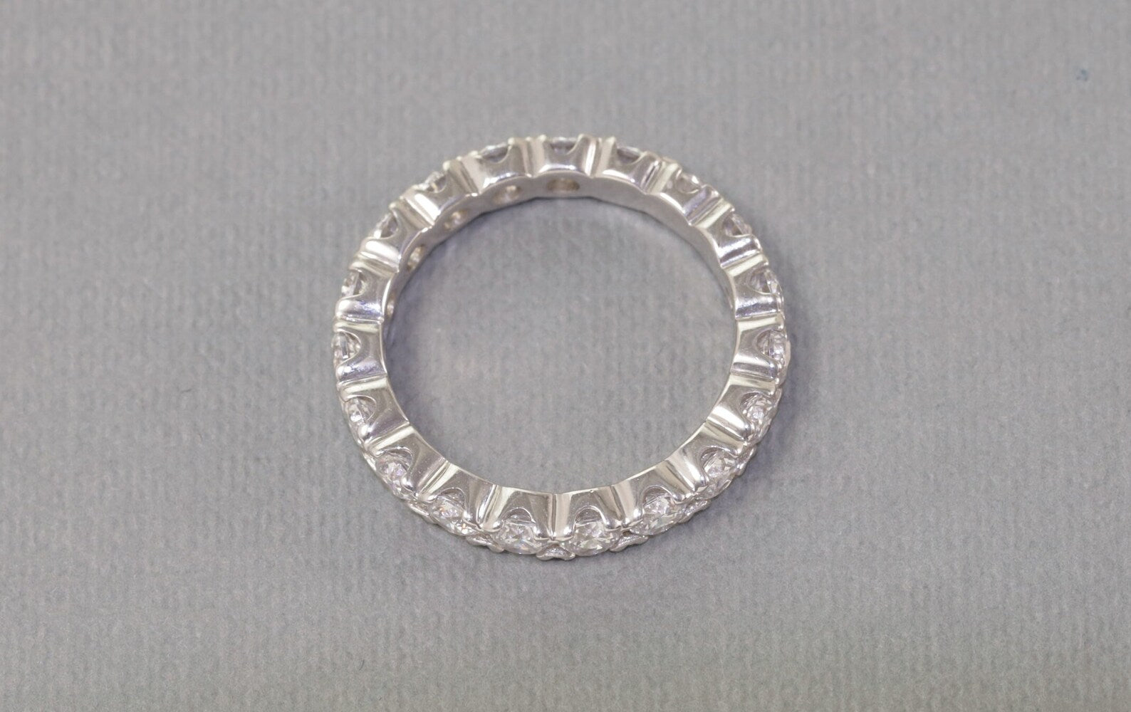 Moissanite Eternity Wedding Band Ring D Color 925 Sterling Silver Rings for Women With Certificate