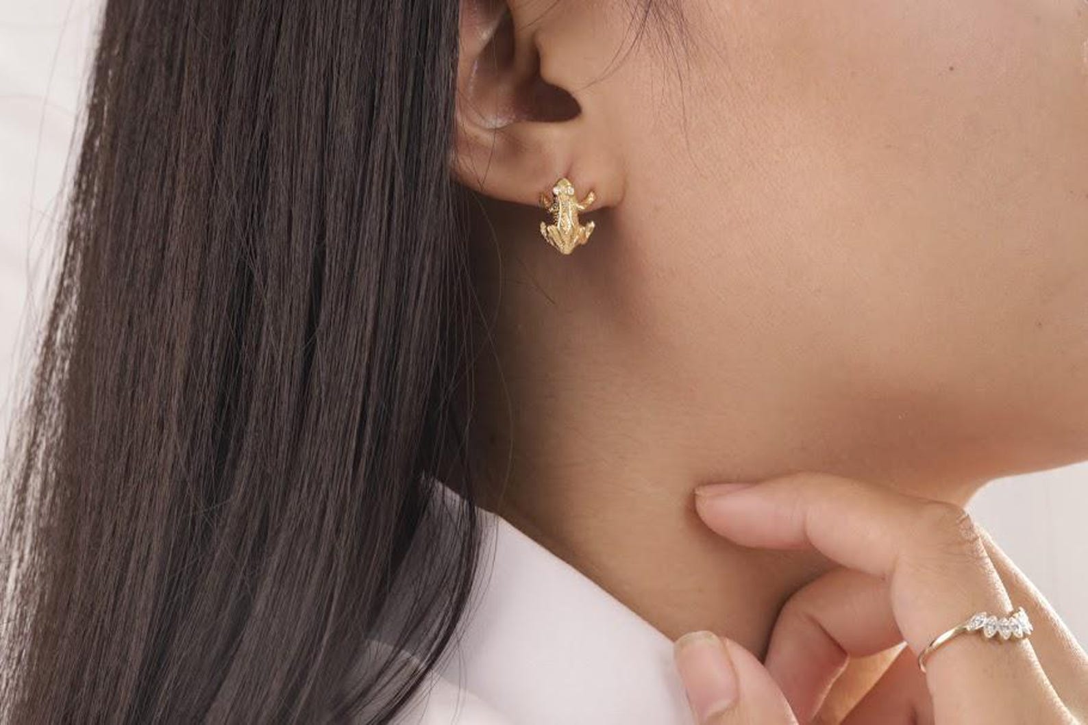 Frog Stud Earrings, Frog Stud Charm, Minimalist Frog Earrings, Animal Jewelry, Classic Earrings, Bridesmaid Gift