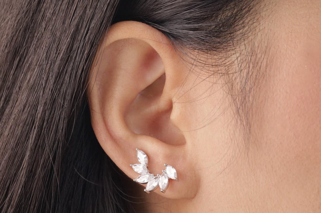 Elegant Marquise Stud Earrings, Marquise Cut Diamond Earrings, Minimalist Flower Earrings, Bridesmaid Gift, Wedding Earrings