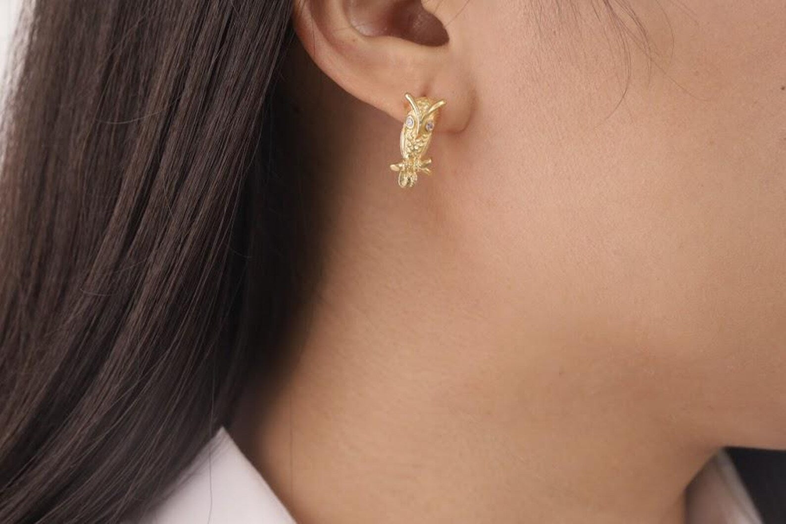 Owl Stud Earrings, Owl Stud Charm, Minimalist Owl Earrings, Animal Jewelry, Classic Earrings, Bridesmaid Gift