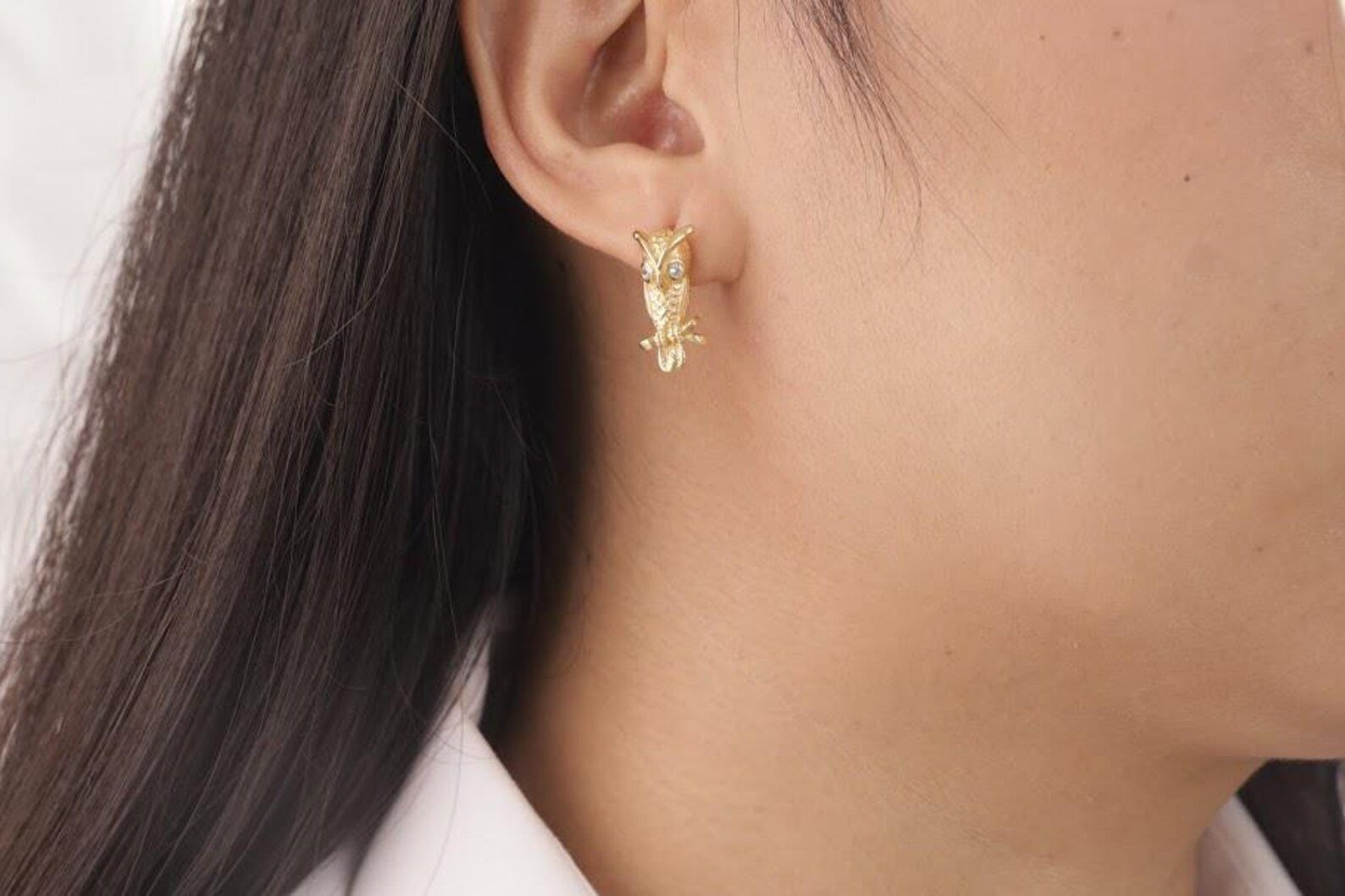 Owl Stud Earrings, Owl Stud Charm, Minimalist Owl Earrings, Animal Jewelry, Classic Earrings, Bridesmaid Gift