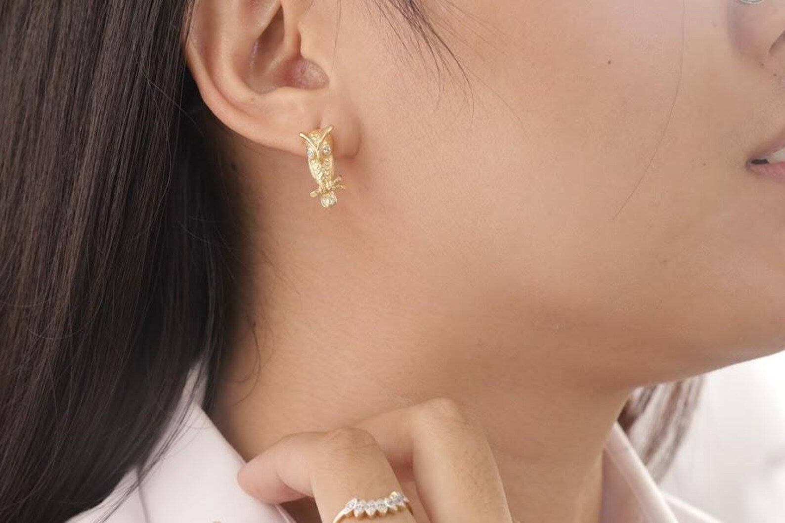 Owl Stud Earrings, Owl Stud Charm, Minimalist Owl Earrings, Animal Jewelry, Classic Earrings, Bridesmaid Gift