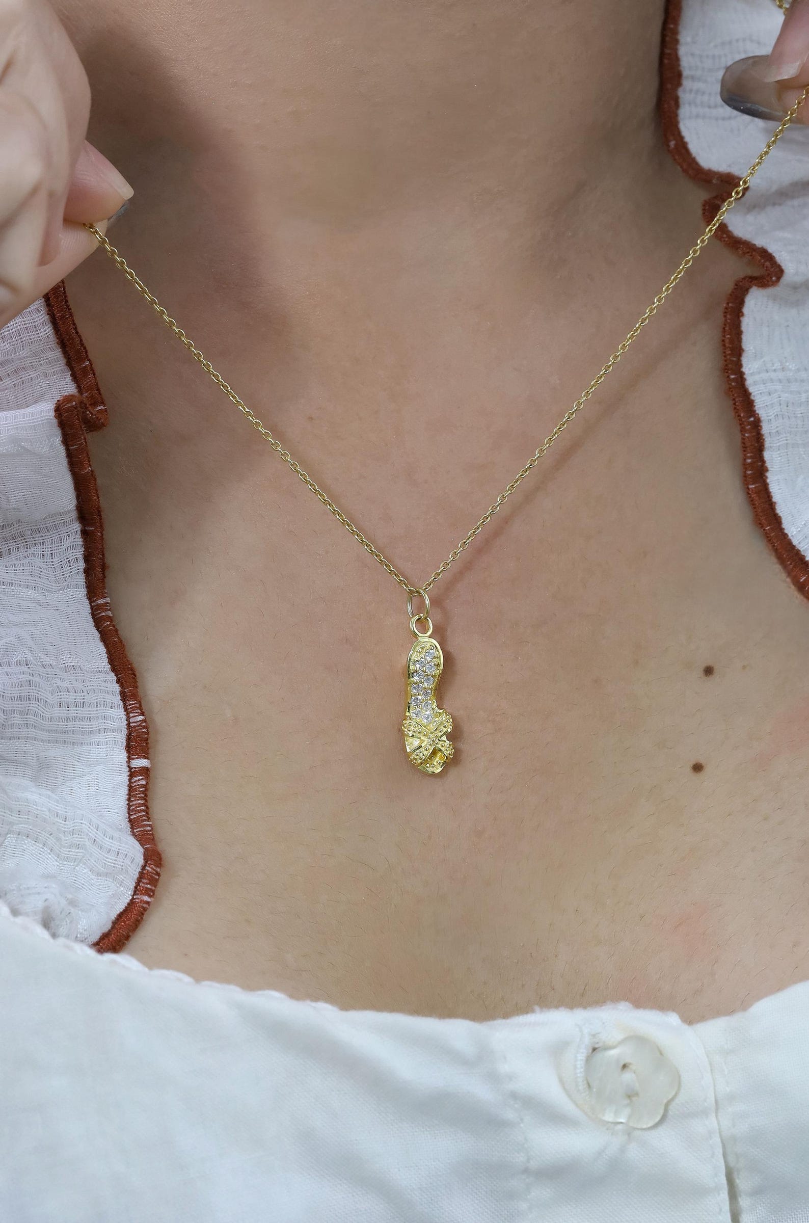 High Heel Diamond Pendant Necklace, Ladies High Heel Necklace, High Heel Shoe Charm, Fashion Charm Jewelry