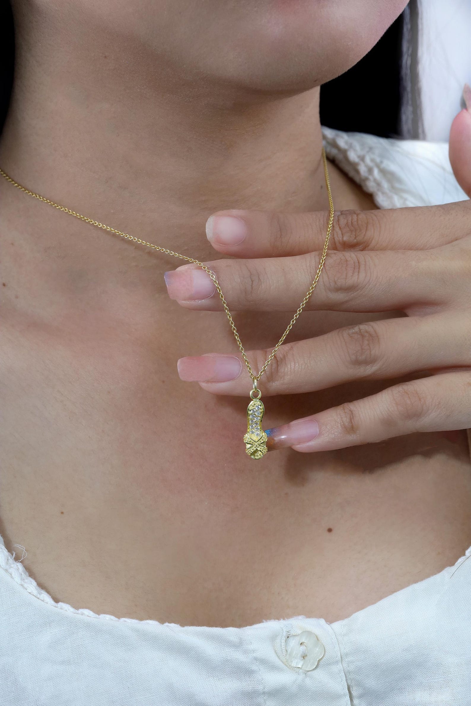 High Heel Diamond Pendant Necklace, Ladies High Heel Necklace, High Heel Shoe Charm, Fashion Charm Jewelry