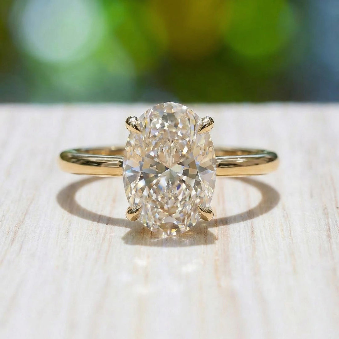 Oval Moissanite Engagement Ring in Sterling Silver — detail 3