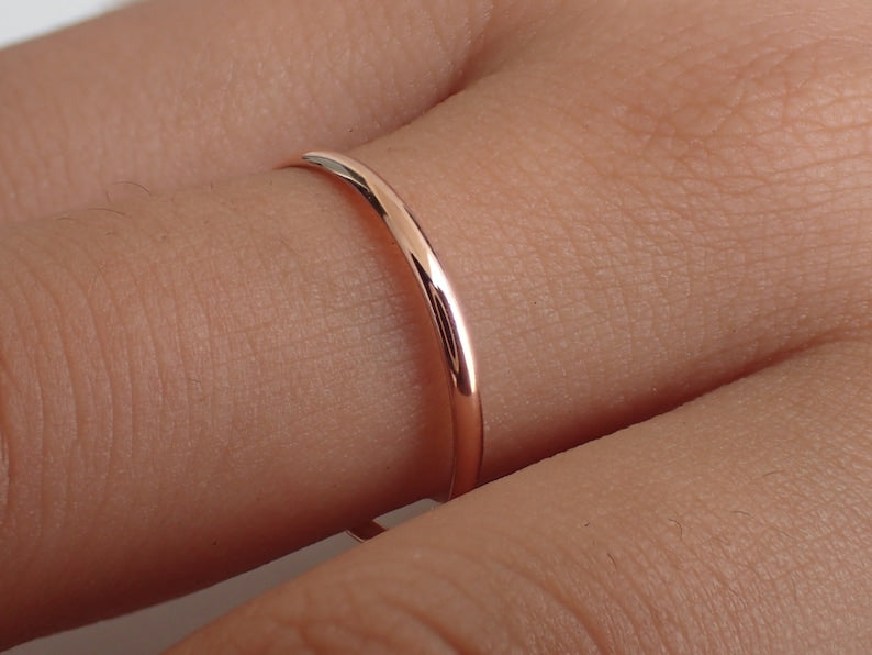 2.0 MM Simple Thin Plain Wedding Band, Smooth Plain Band, Thin Dainty Band, 925 Sterling Silver Band