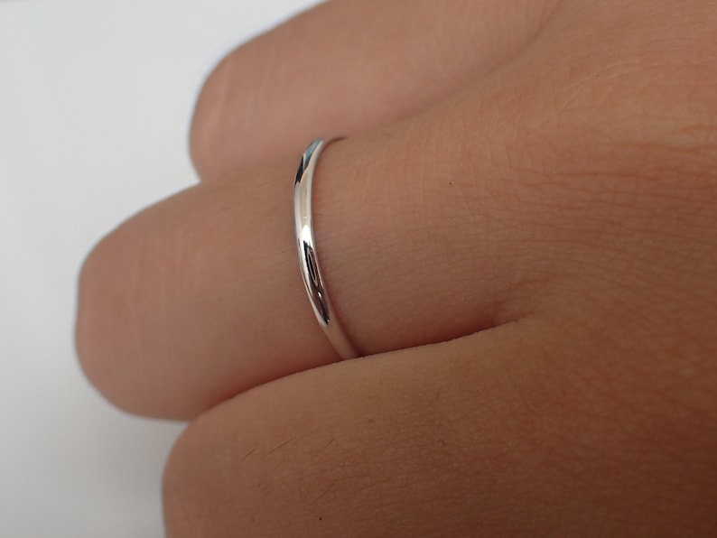 2.0 MM Simple Thin Plain Wedding Band, Smooth Plain Band, Thin Dainty Band, 925 Sterling Silver Band