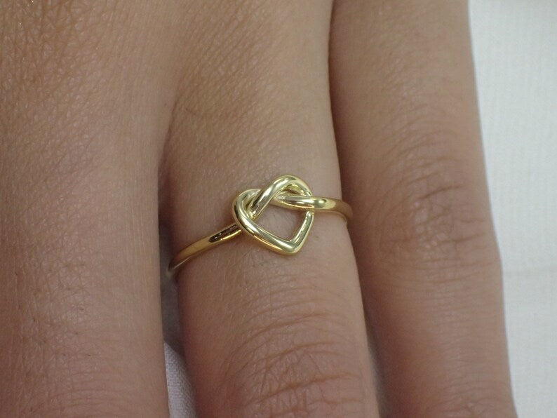 Heart Knot Ring / Love Knot Ring / Promise Ring / 925 Sterling Silver Knot Ring / Bridesmaid Gift / Unity Ring