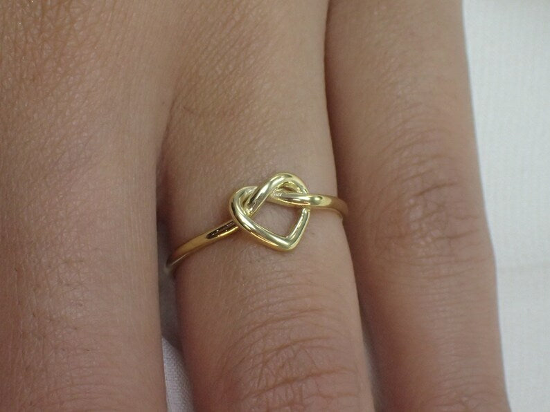 Heart Knot Ring / Love Knot Ring / Promise Ring / 925 Sterling Silver Knot Ring / Bridesmaid Gift / Unity Ring