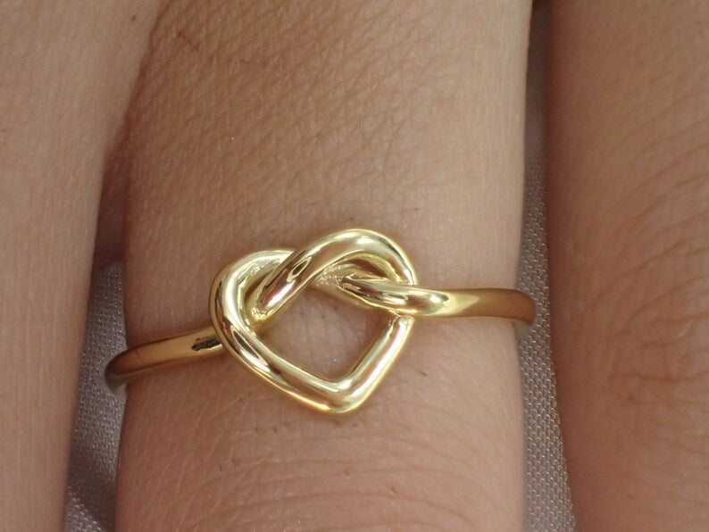 Heart Knot Ring / Love Knot Ring / Promise Ring / 925 Sterling Silver Knot Ring / Bridesmaid Gift / Unity Ring