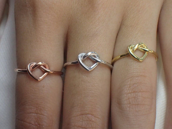 Heart Knot Ring / Love Knot Ring / Promise Ring / 925 Sterling Silver Knot Ring / Bridesmaid Gift / Unity Ring