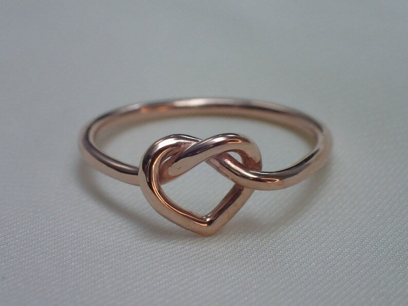 Heart Knot Ring / Love Knot Ring / Promise Ring / 925 Sterling Silver Knot Ring / Bridesmaid Gift / Unity Ring