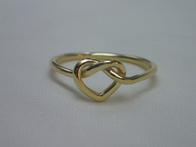 Heart Knot Ring / Love Knot Ring / Promise Ring / 925 Sterling Silver Knot Ring / Bridesmaid Gift / Unity Ring