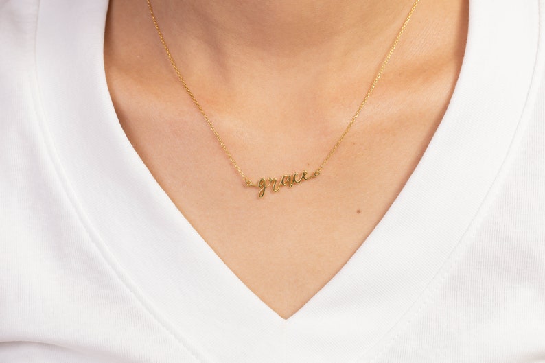 Grace Name Necklace, Personalized Necklace Gifts For Women, Dainty Nameplate Necklace, Custom Name Jewelry, Gifts for Her