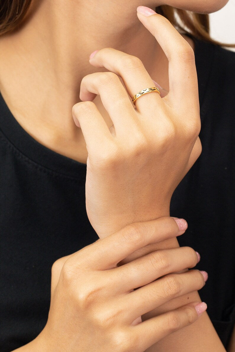 Sterling Silver Bat Ring, Bat Band Ring, Vampire Ring, Halloween's Day gift for Him Her, Natural Animal Ring, Animal Lover Jewelry