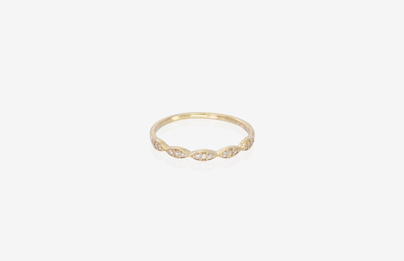 Marquise Diamond Ring, Eternity Wedding Band, Vintage Art Deco Ring, Stacking Bridal Ring for Women, Christmas Gift, Cyber Monday