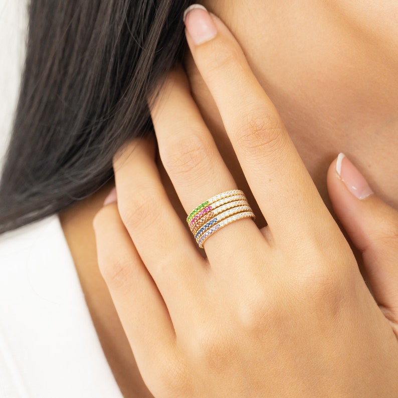 Blue Sapphire Diamond Band, September Birthstones, Sapphire Full Eternity Wedding Band, Diamond Wedding Ring, Anniversary Rings