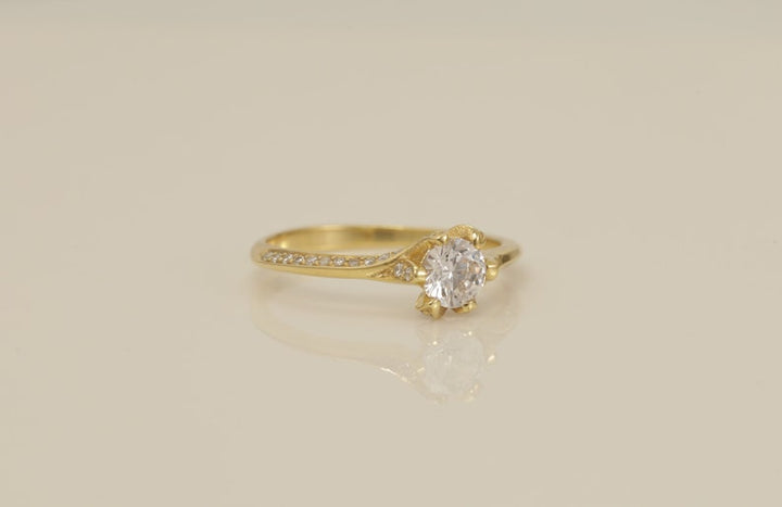 Knife Edge Diamond Engagement Ring, Prong Setting Solitaire Ring, Knife Edge Channel Set Anniversary Ring, Promise Ring