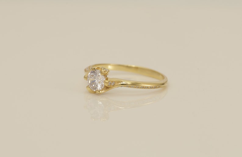 Knife Edge Diamond Engagement Ring, Prong Setting Solitaire Ring, Knife Edge Channel Set Anniversary Ring, Promise Ring