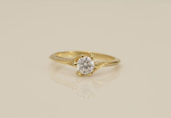 Knife Edge Diamond Engagement Ring, Prong Setting Solitaire Ring, Knife Edge Channel Set Anniversary Ring, Promise Ring