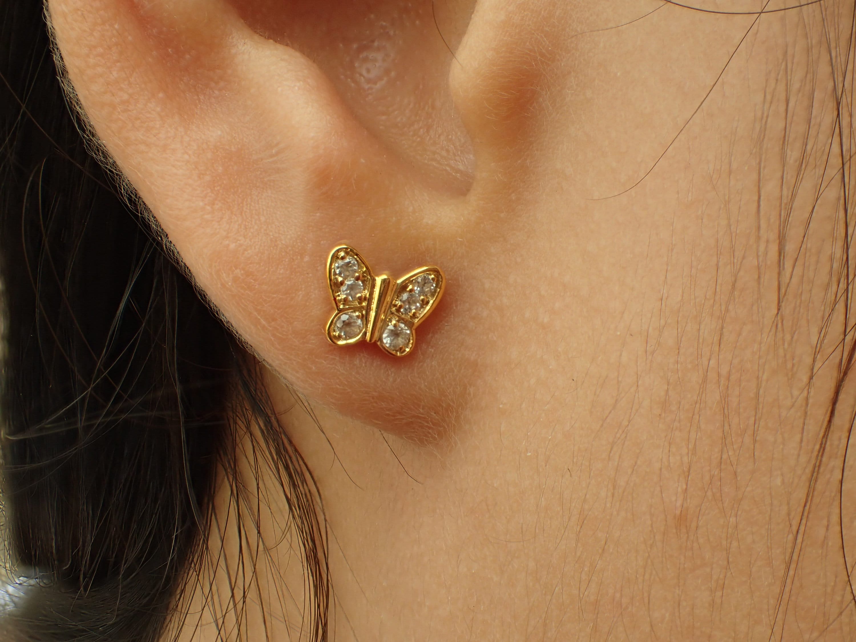 Butterfly Stud Earrings, Stackable Butterfly Earrings, Delicate Butterfly Earrings Gift for Women, Best Friend Gift