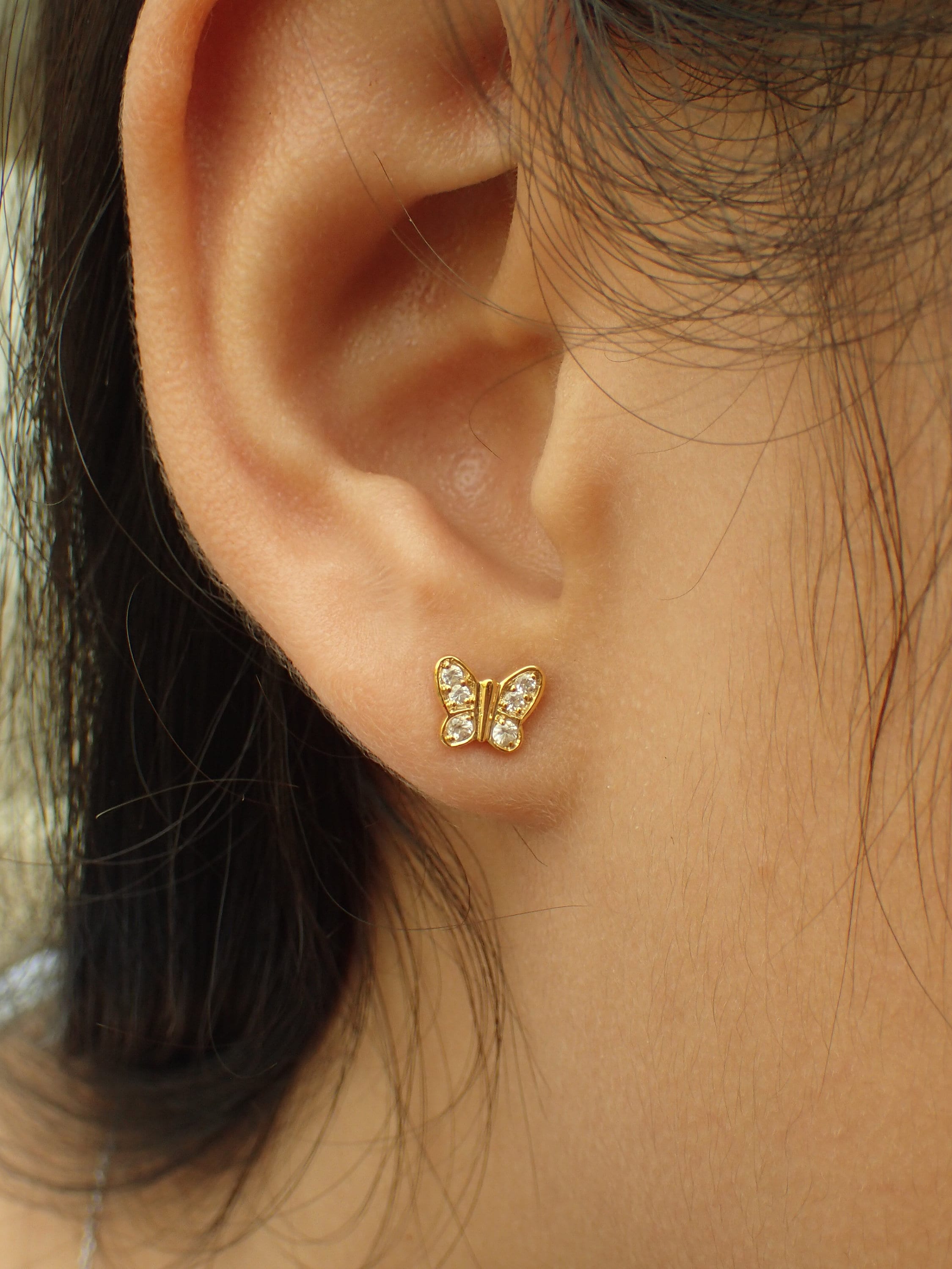 Butterfly Stud Earrings, Stackable Butterfly Earrings, Delicate Butterfly Earrings Gift for Women, Best Friend Gift