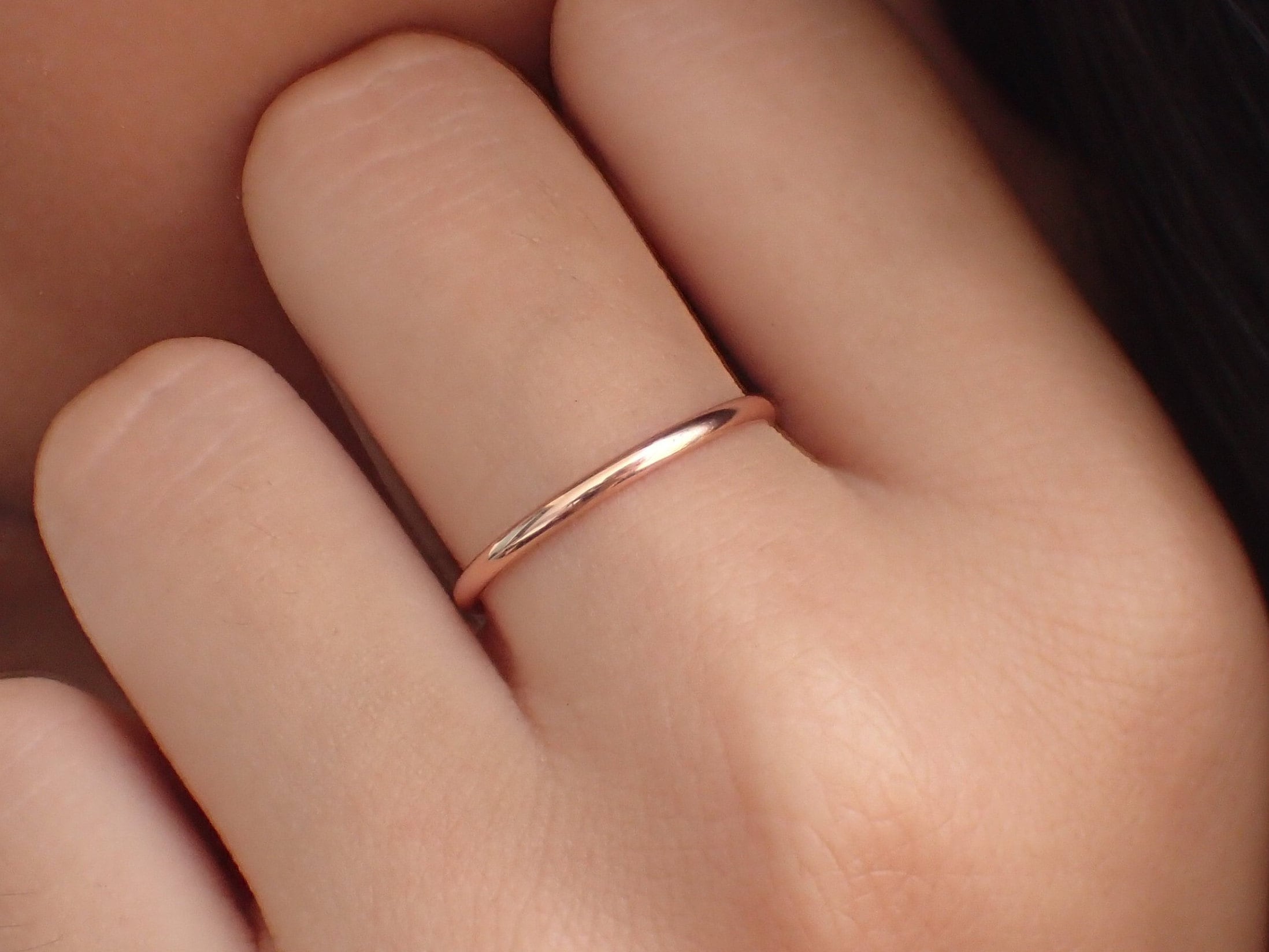 2.0mm Simple Plain Wedding Band, Smooth Plain Band, Thin Dainty Band, Domed Band, Cyber Monday Deal