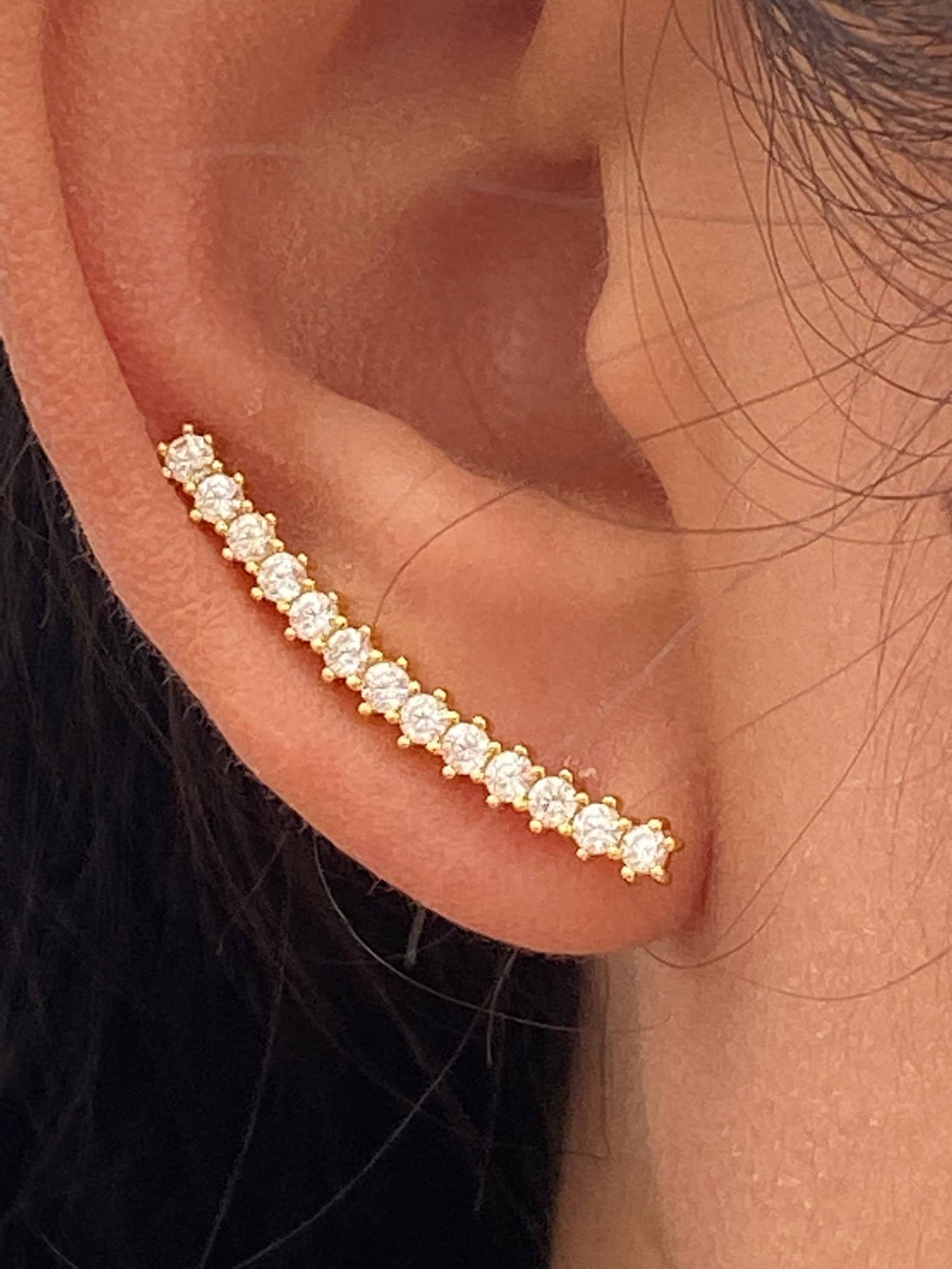 Ear Climber Earrings / Earrings Gift for Women / Statement Earrings / Bridesmaid Gift / Diamond Earrings / In Stock