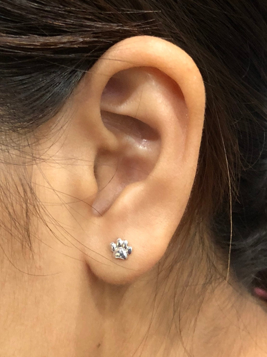 Cat Paw Earrings / Sterling Silver Stud Earrings / Small Paw Print Studs / Pet Lover Gift / Minimal Earrings / In Stock