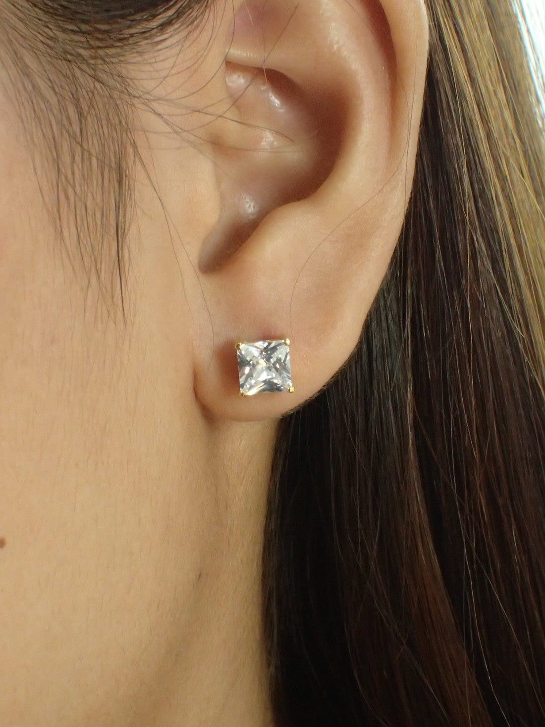 Princess Cut Solitaire Earrings, Princess Cut Studs, Diamond Stud Earrings, Square Studs Earring, Classic Earrings