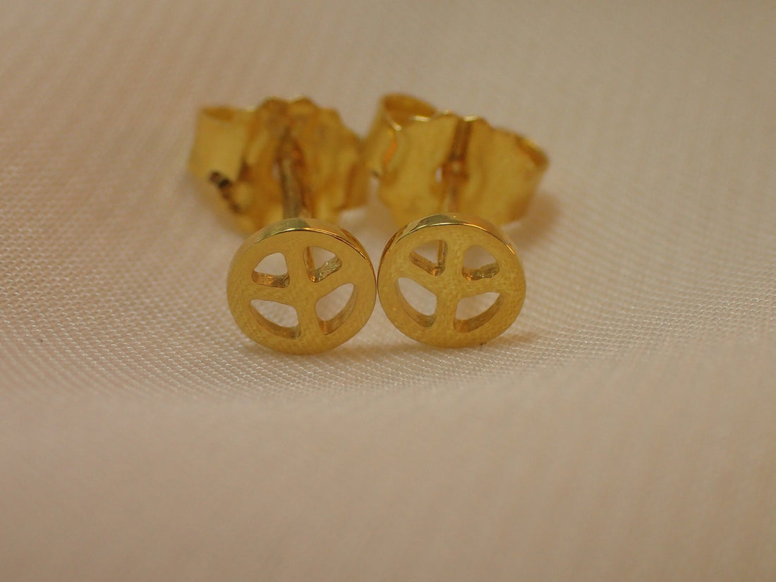 Peace Sign Stud Earrings / Hippie Earrings / Make Love Not War Earring / Minimalist Stud Earrings / Earring Gift for Her