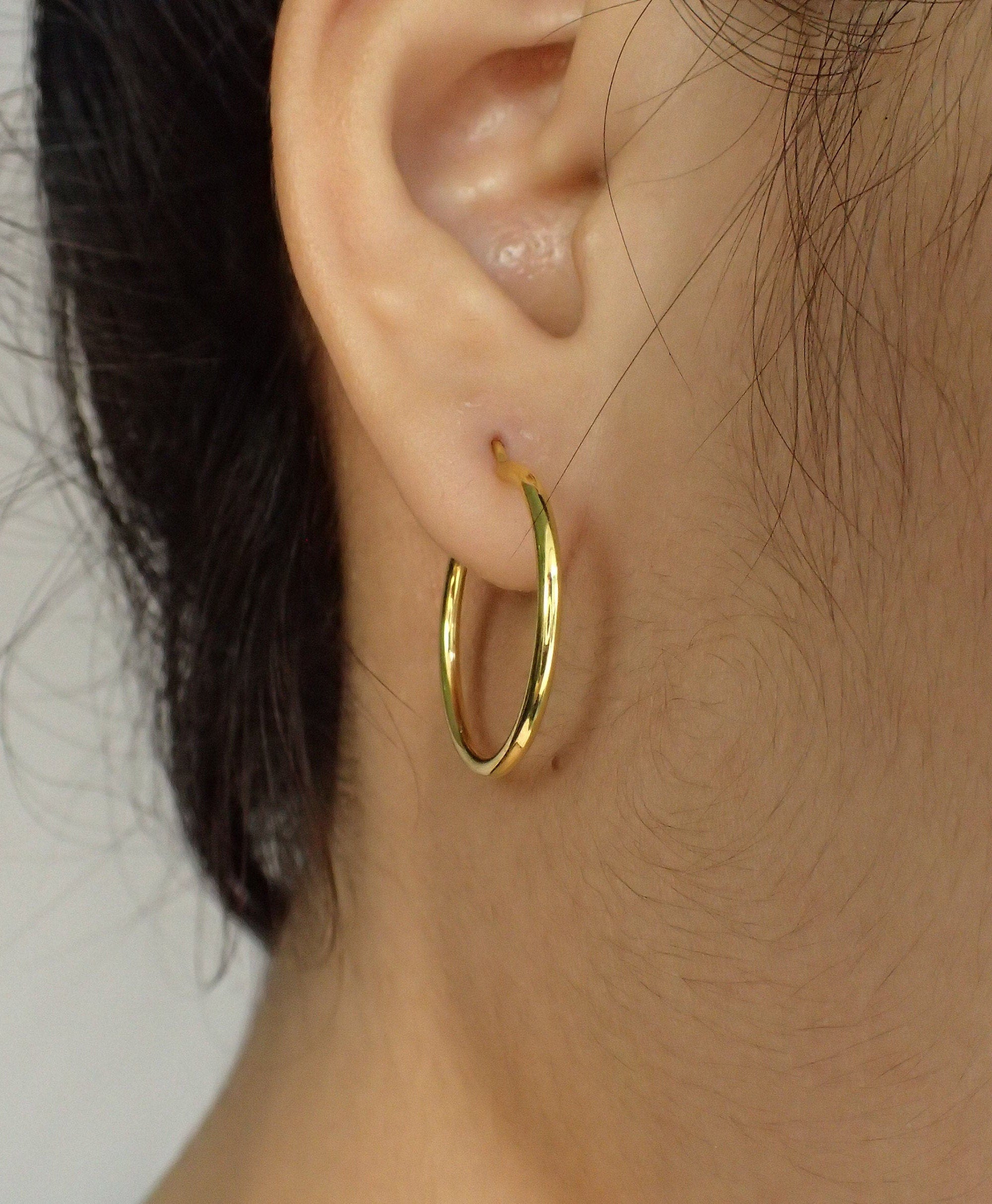 25 MM Minimalist Hoop Earring / Bridesmaid Gift / Earrings Gift for Women / In Stock
