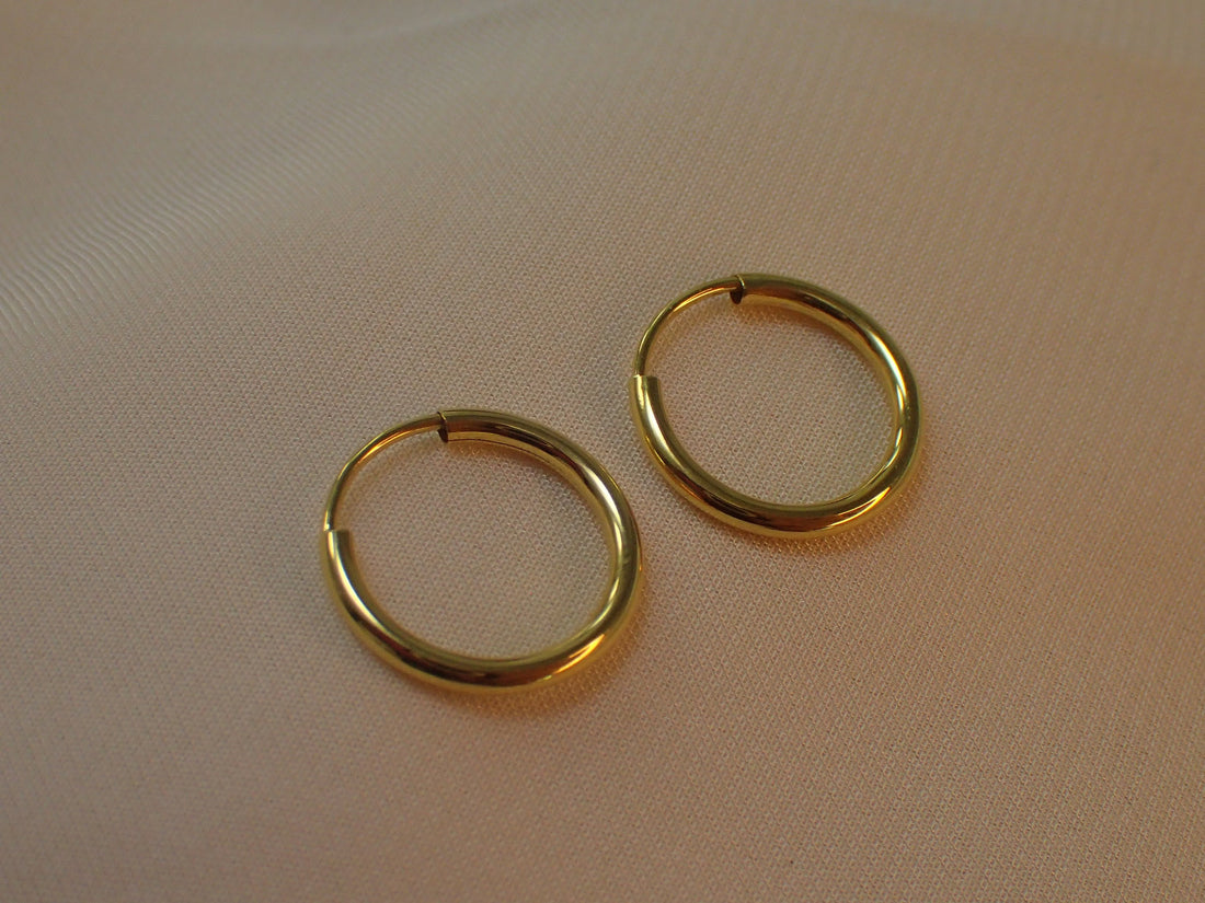 Minimalist Hoop Earrings / 12mm Thin Endless Hoops / Bridesmaid Gift / Huggie Hoops / Gift for Her